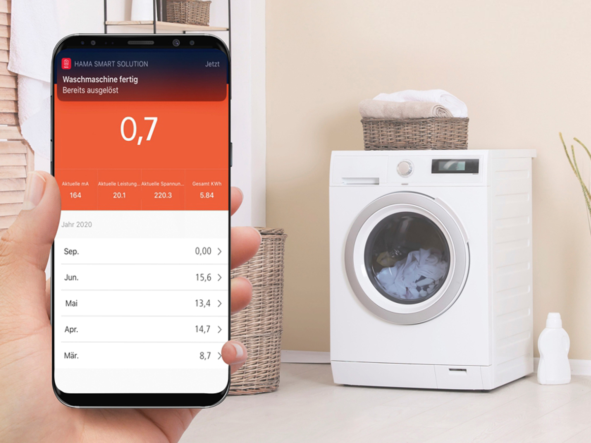 Inteligentne gniazdko Wi-Fi z pomiarem zużycia energii Hama 176575 - Pomiar zużycia energii