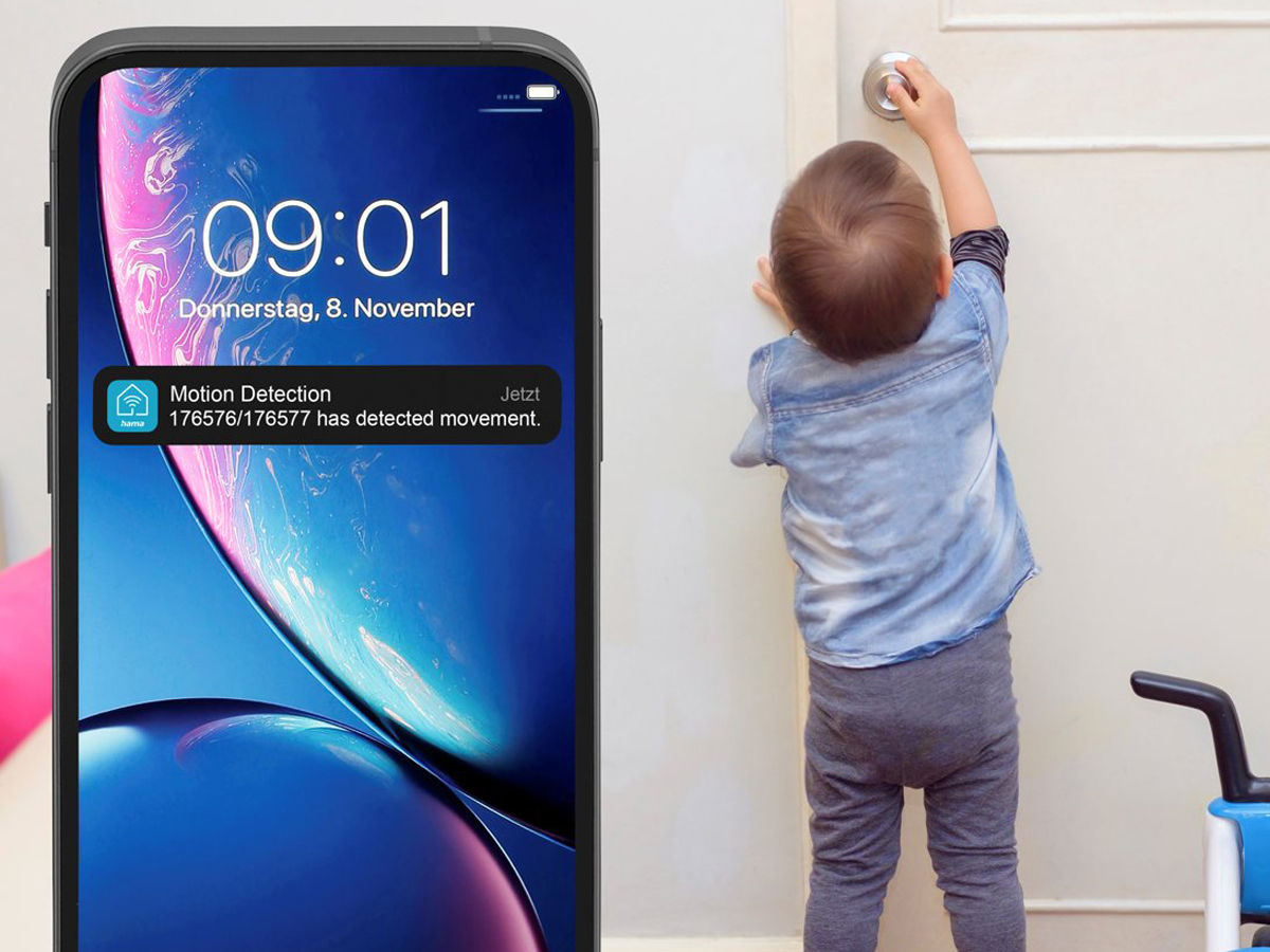 Obrotowa kamera wewnętrzna Wi-Fi Hama 176613 - Wykrywanie ruchu