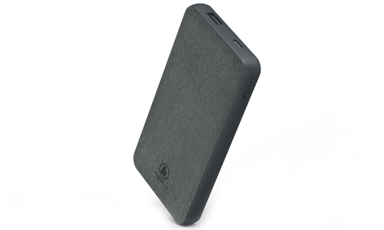 Powerbank Hama Fabric 10, 10000 mAh, Szary
