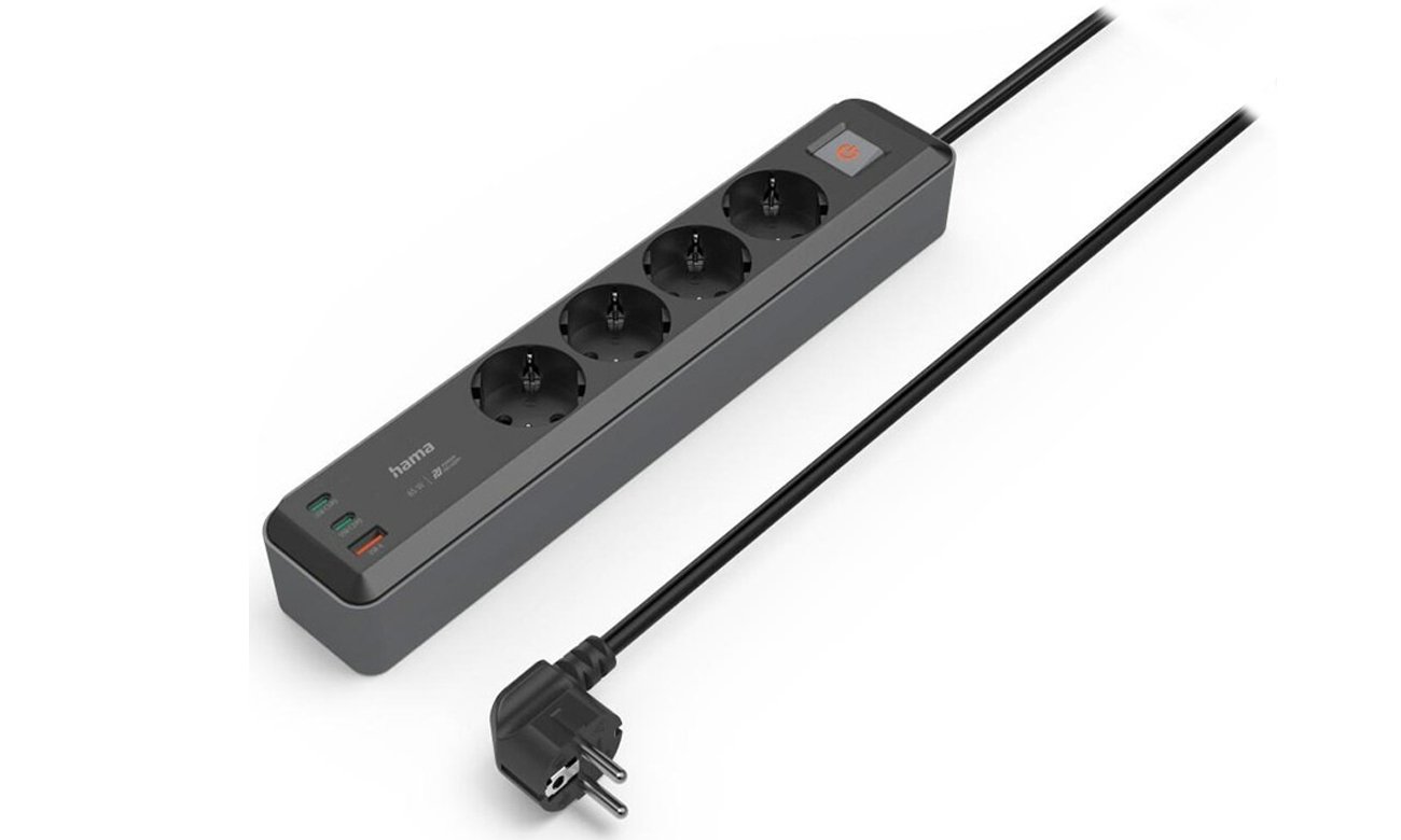 Listwa zasilająca - 4 gniazda, 2x USB-C, USB, PD 65W, 1,4m