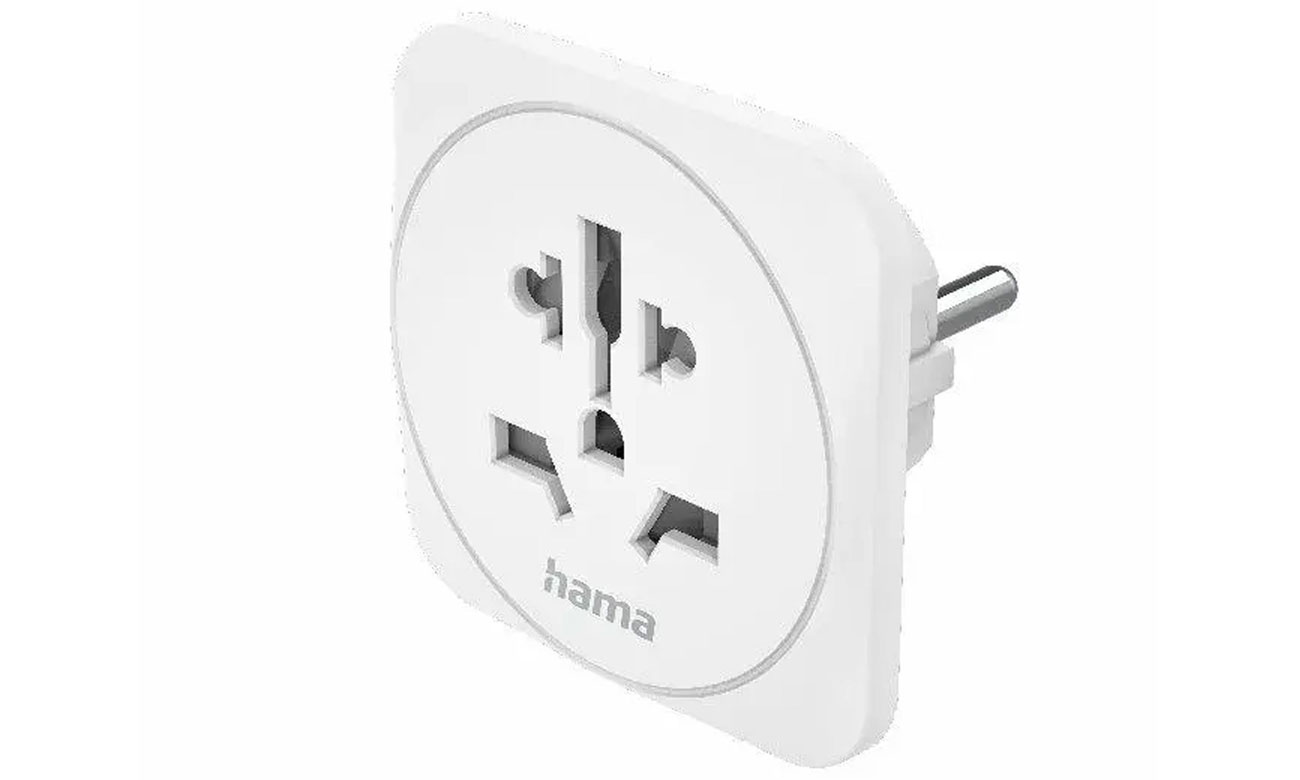 Hama Adapter podróżny gniazdo uniwersalne -> wtyk EU biały