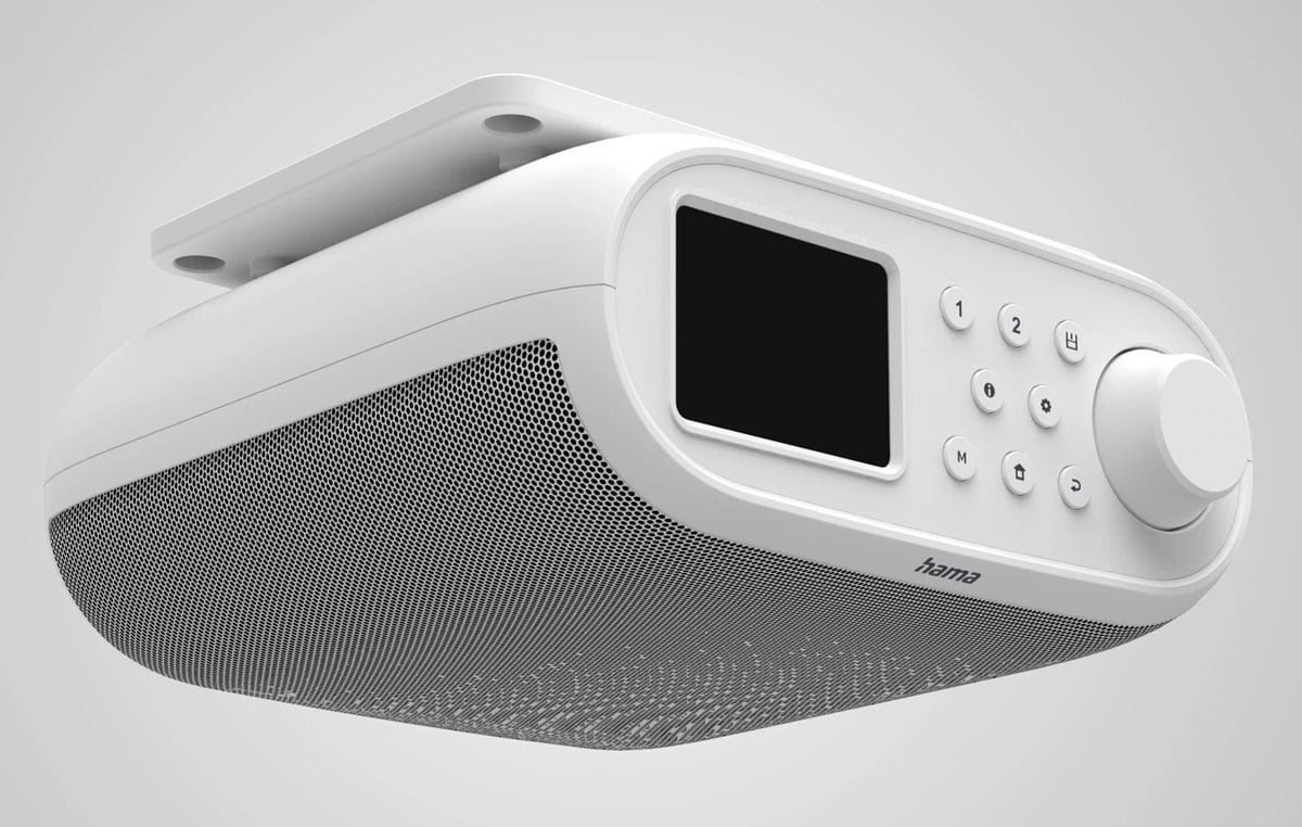 Radio internetowe HAMA DIR400 (FM, DAB+, Bluetooth) Białe - Widok ogólny, grafika z tłem