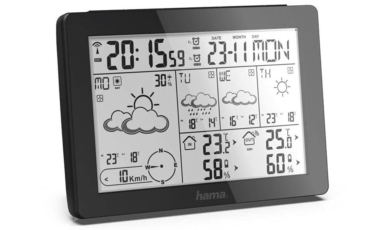 Stacja pogody Hama Meteotime - Widok od przodu pod kątem