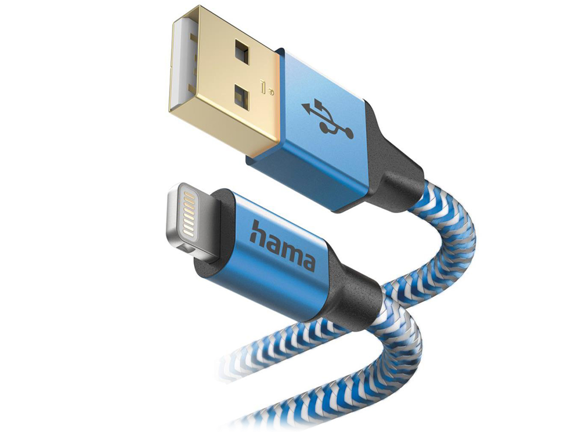 Hama Datenkabel reflektiert USB-A - Lightning 1,5 m blau