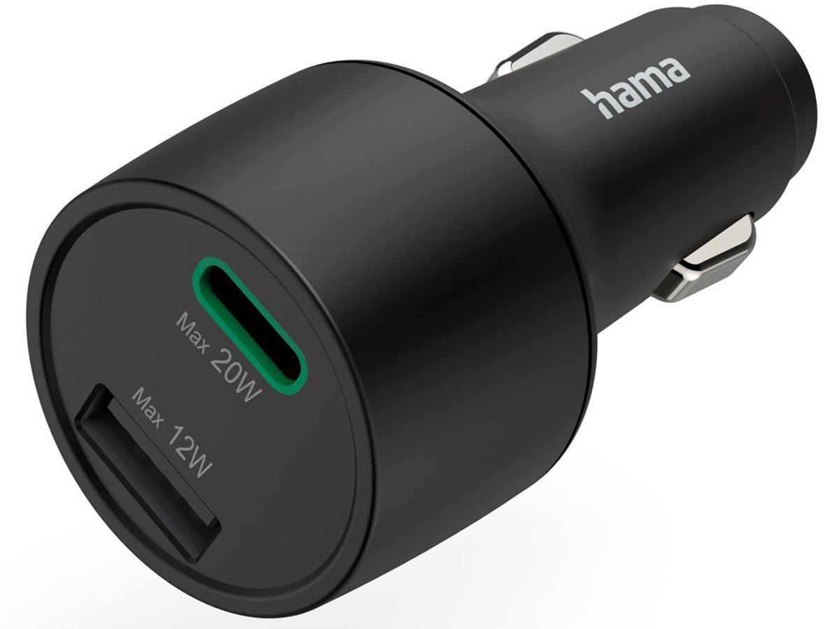Hama Ładowarka samochodowa 32W, PD/QC 1X USB-C, 1X USB-A, Czarna