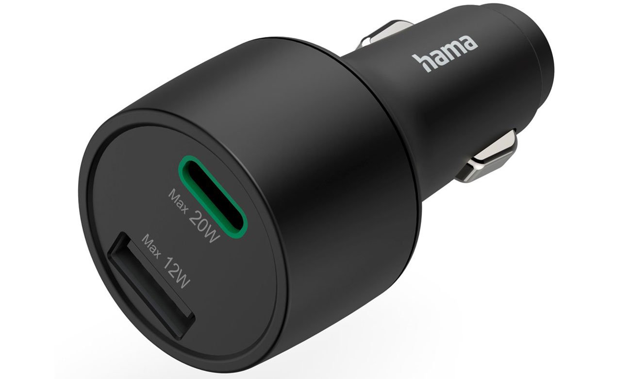 Hama Ładowarka samochodowa 32W, PD/QC 1X USB-C, 1X USB-A, Czarna