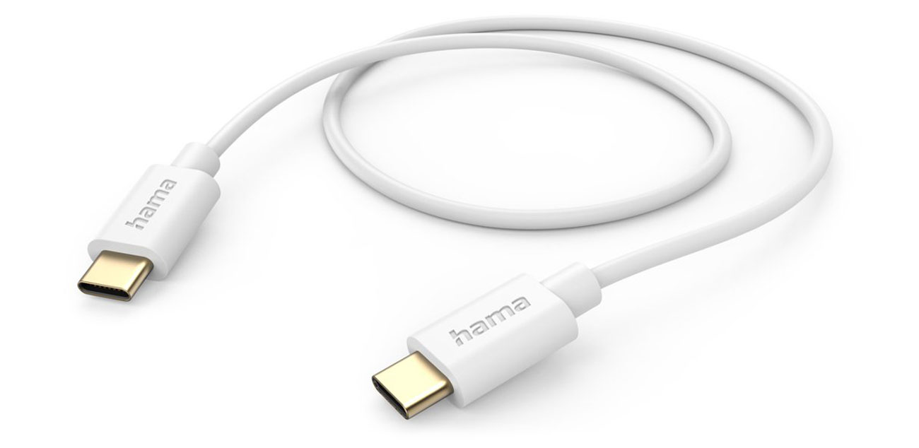 Hama Kabel ładujący USB-C – USB-C 1m biały