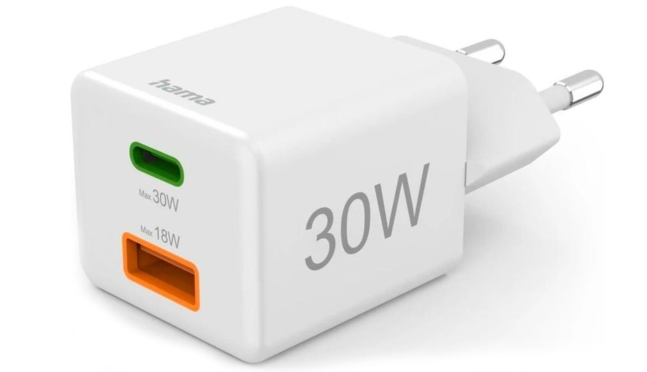 Netzladegerät Hama Mini 30W 1xUSB-C, 1xUSB-A