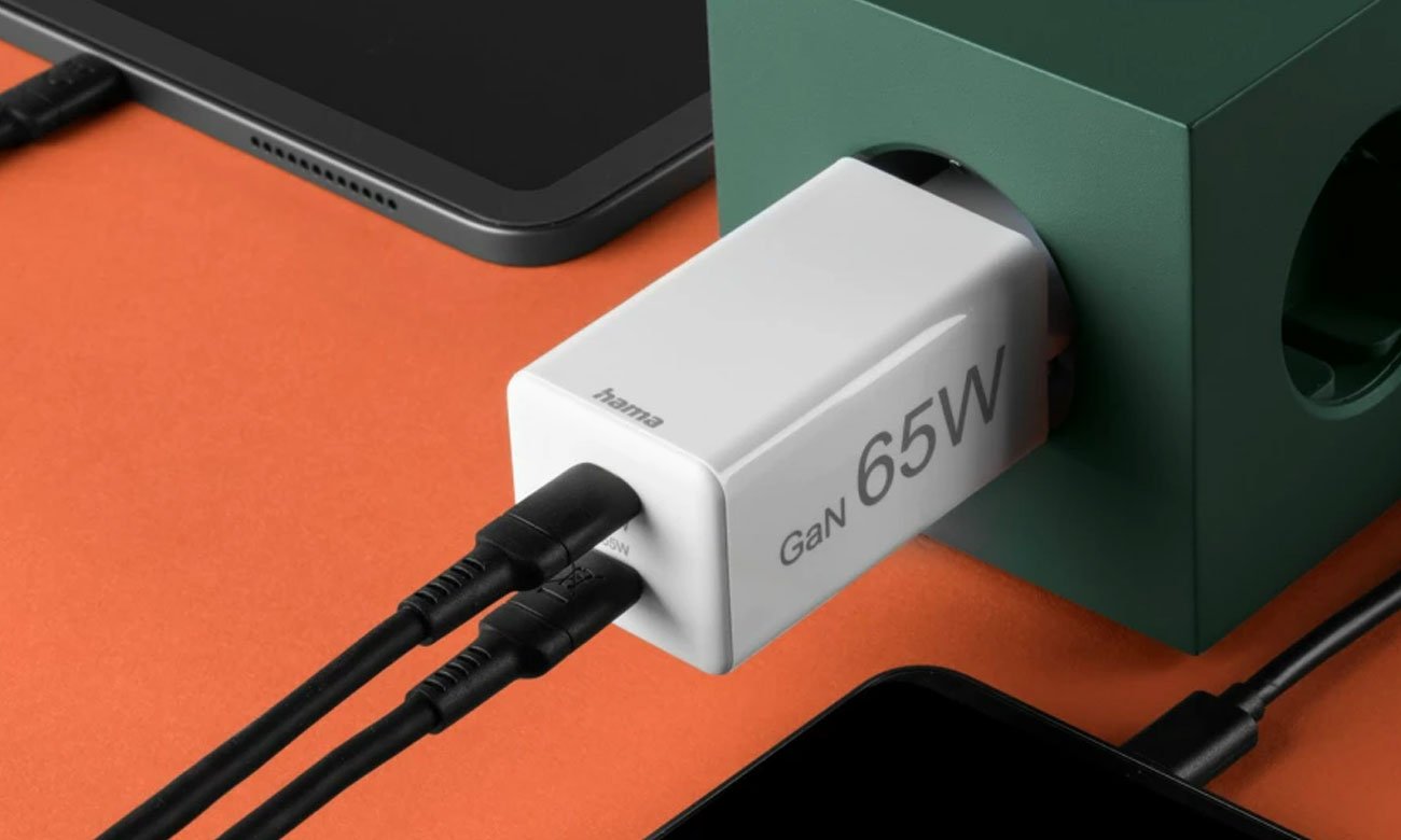 Hama Ładowarka sieciowa Mini 65W GAN PD/QC 2X USB-C, Biała