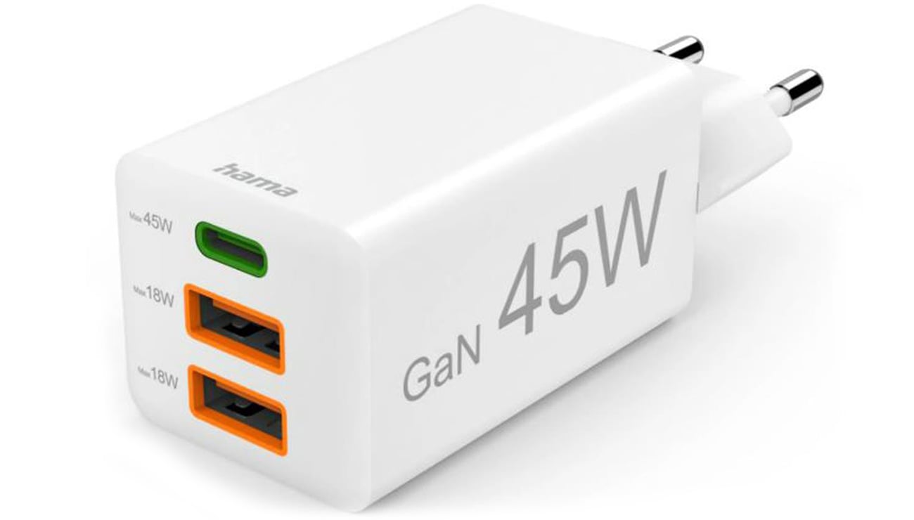 Netzladegerät Hama Mini 45W 1xUSB-C, 2xUSB-A