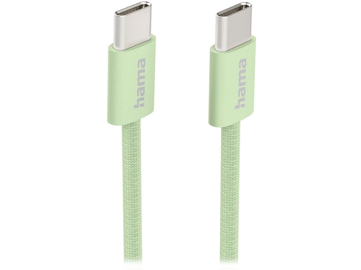 Hama Kabel ładujący USB-C-USB-C nylonowy 1m zielony