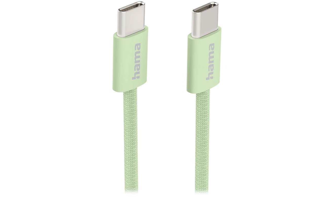 Hama Kabel ładujący USB-C-USB-C nylonowy 1m zielony