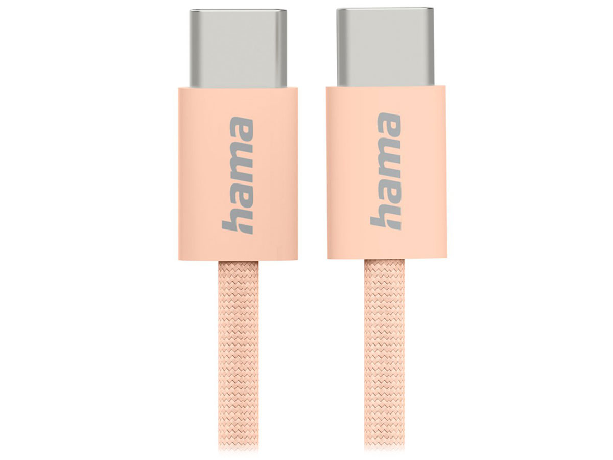 Hama Kabel ładujący USB-C-USB-C nylonowy 1m orange