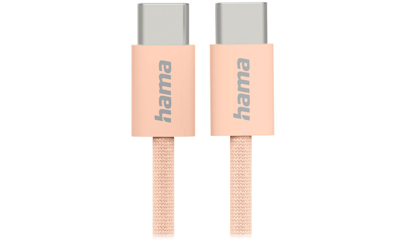 Hama Kabel ładujący USB-C-USB-C nylonowy 1m orange