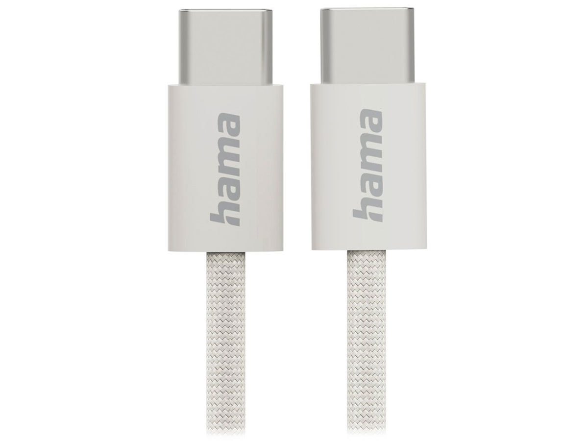 Hama Kabel ładujący USB-C-USB-C nylonowy 1m beżowy