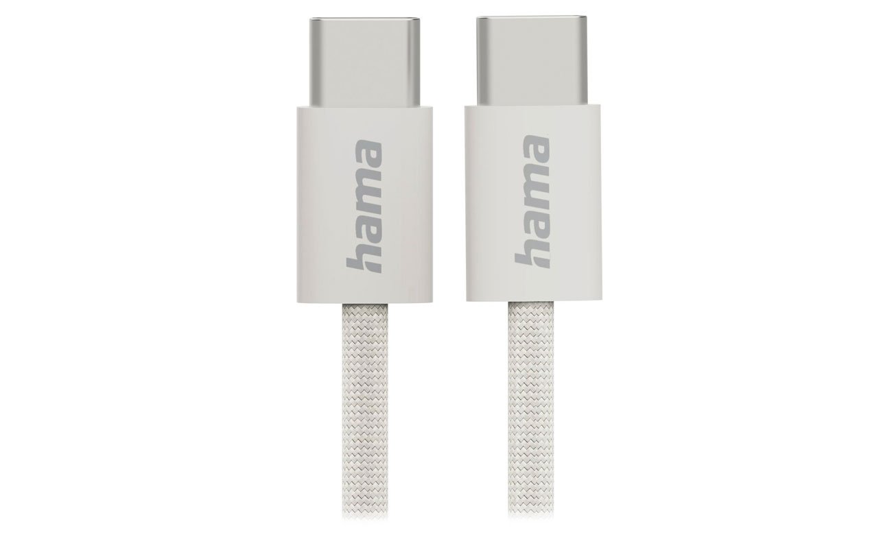 Hama Kabel ładujący USB-C-USB-C nylonowy 1m beżowy