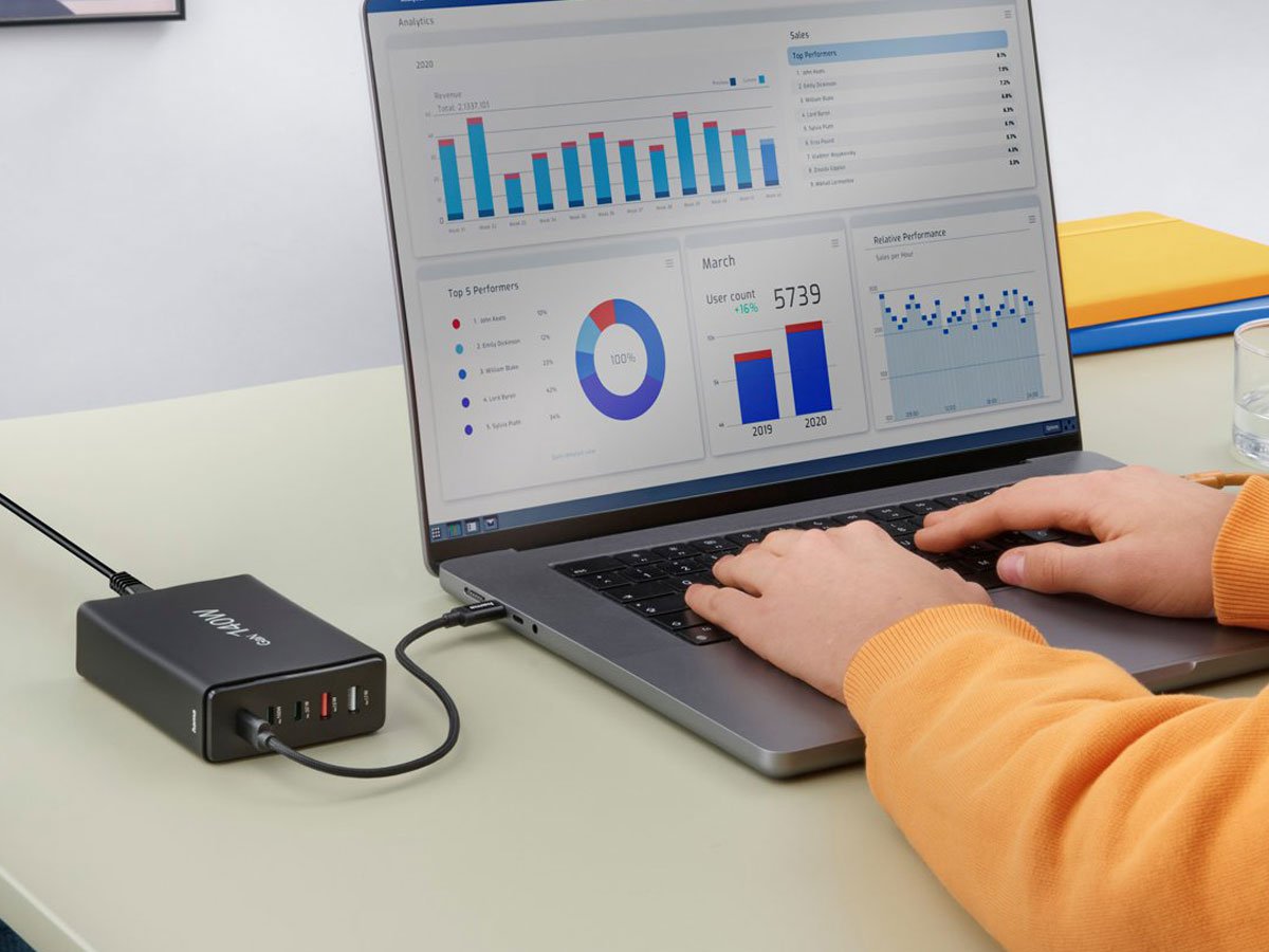 Hama Stacja ładująca 140W 3x USB-C 2X USB-A CZARNA