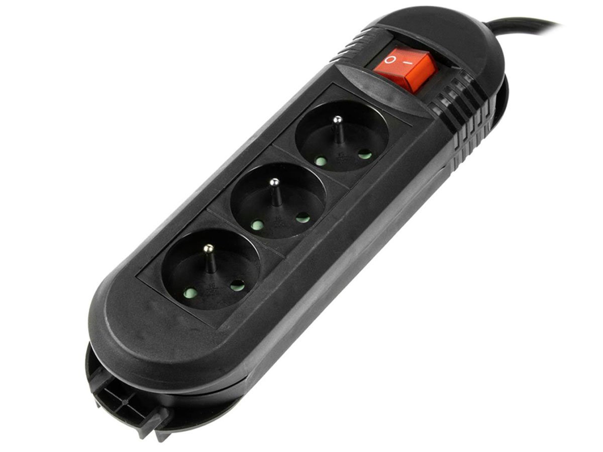 Hama Listwa zasilająca Comfort 3GN, 3M (Czarna) + wyłącznik