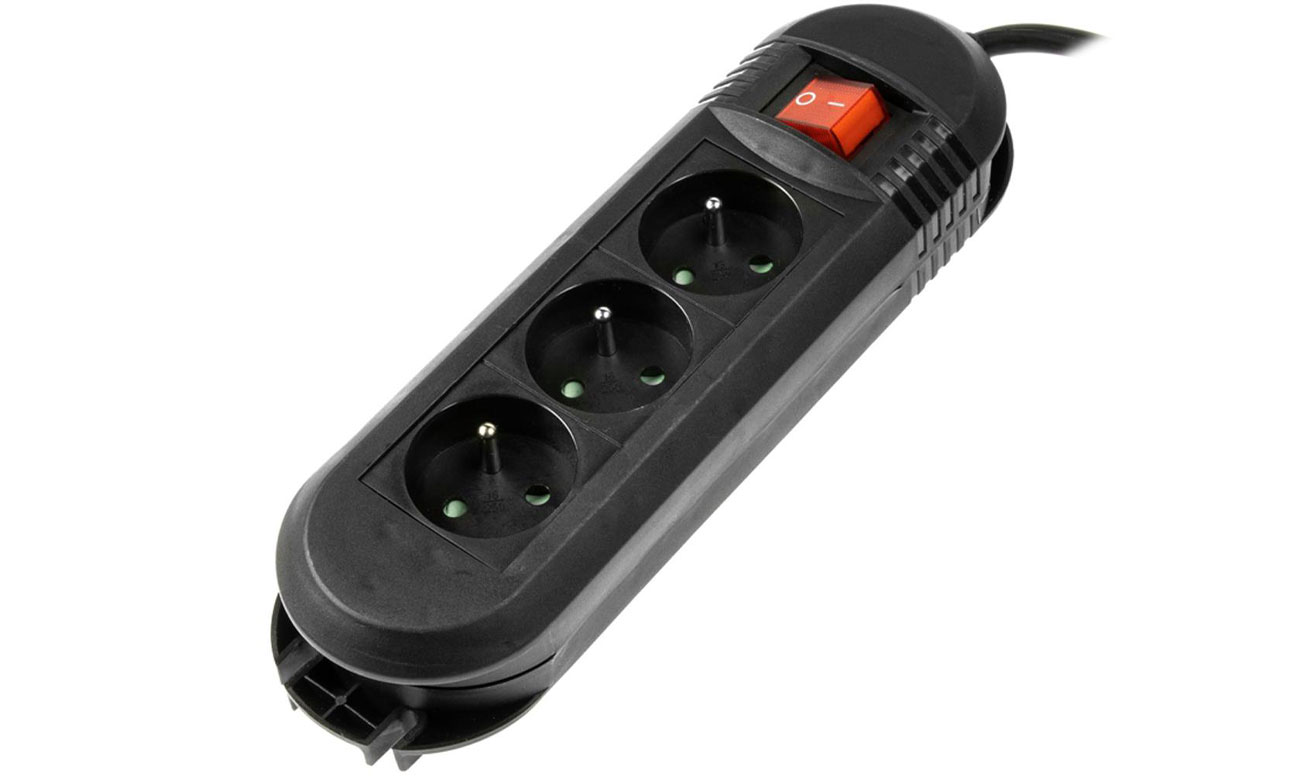 Hama Listwa zasilająca Comfort 3GN, 3M (Czarna) + wyłącznik