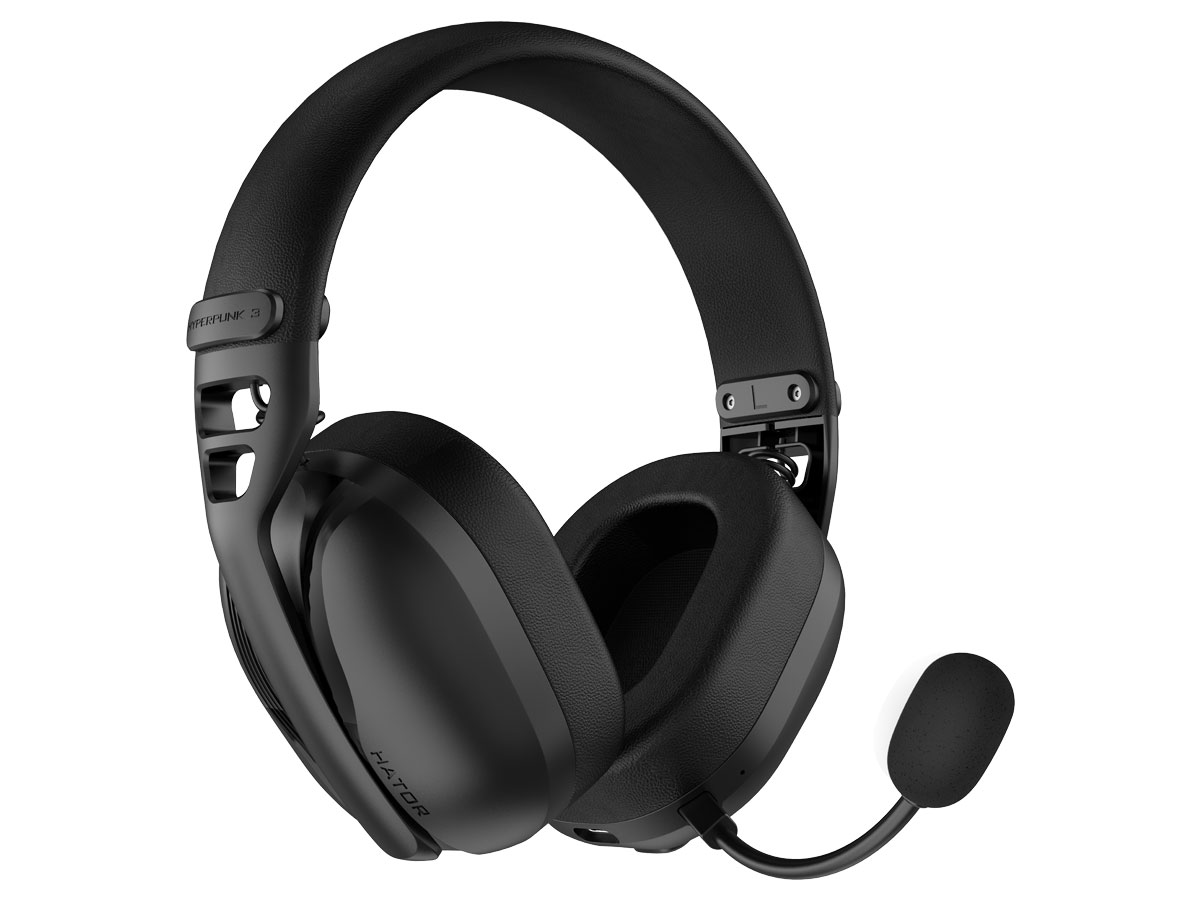 Słuchawki HATOR Hyperpunk 3X Wireless Czarne - Widok od przodu pod kątem