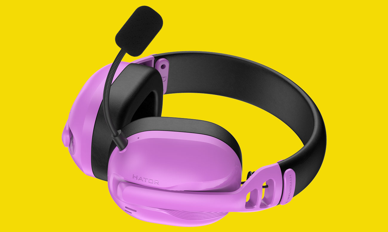 Zestaw słuchawkowy HATOR Hyperpunk 3 Wireless Czarno-fioletowy - Grafika z tłem