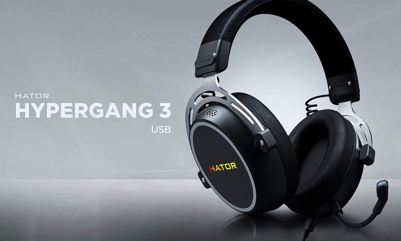 Zestaw słuchawkowy HATOR Hypergang 3 USB Czarny - Grafika key art