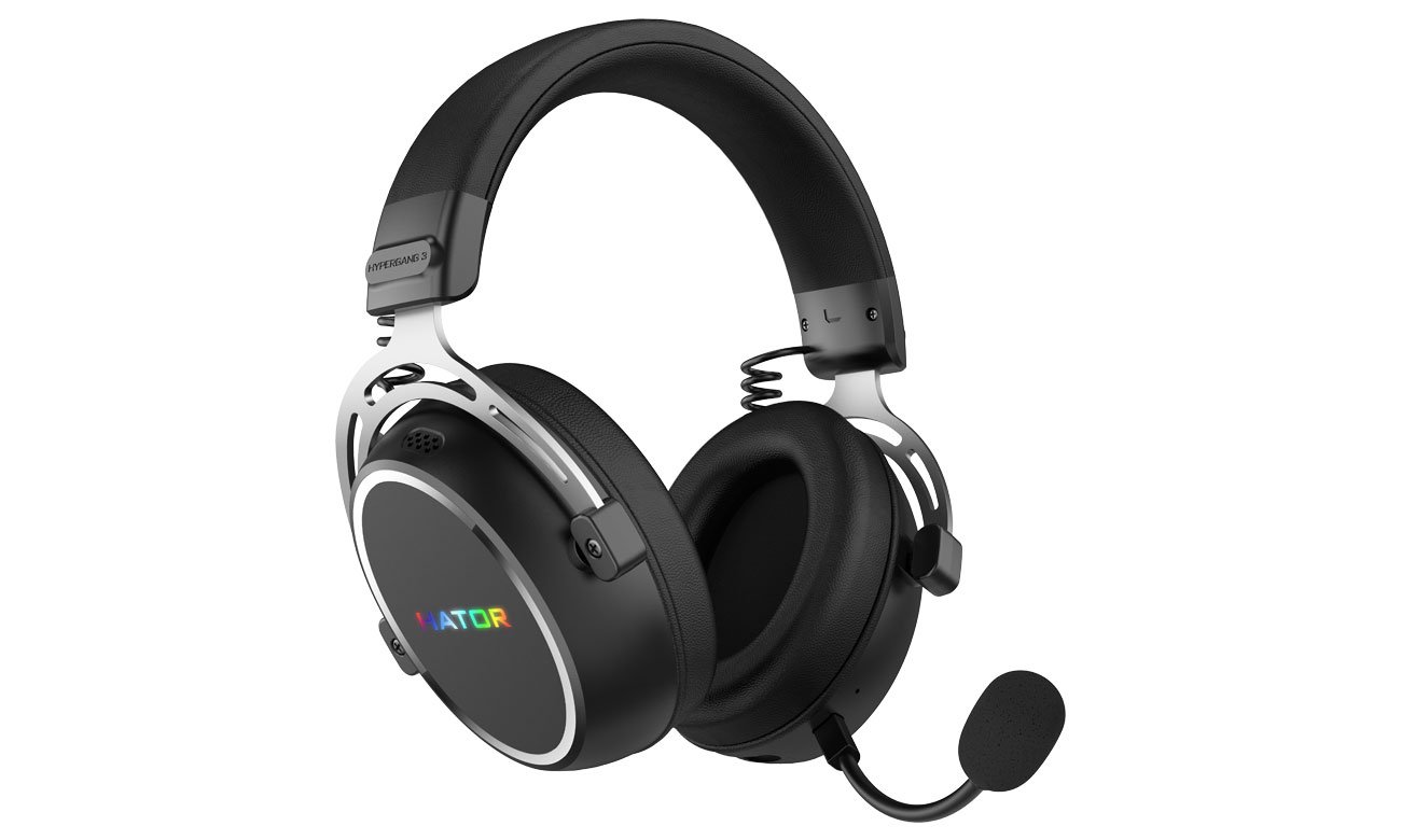 Zestaw słuchawkowy HATOR Hypergang 3 Wireless Czarny - Widok od przodu pod kątem