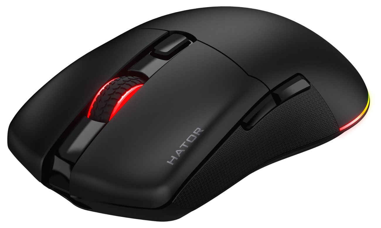 Mysz bezprzewodowa HATOR Pulsar 3 Wireless Czarna - Widok od przodu pod kątem