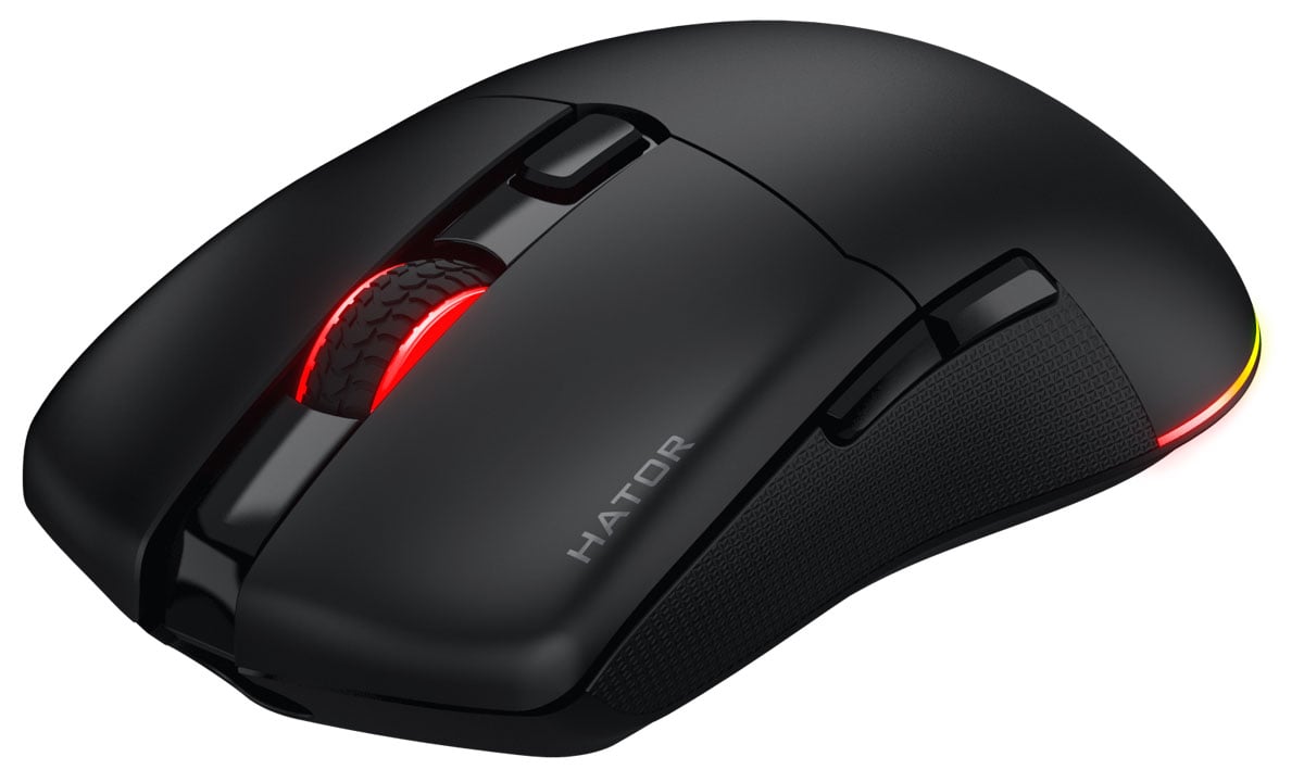 Mysz bezprzewodowa HATOR Pulsar 3 Wireless Czarna - Widok od przodu pod kątem