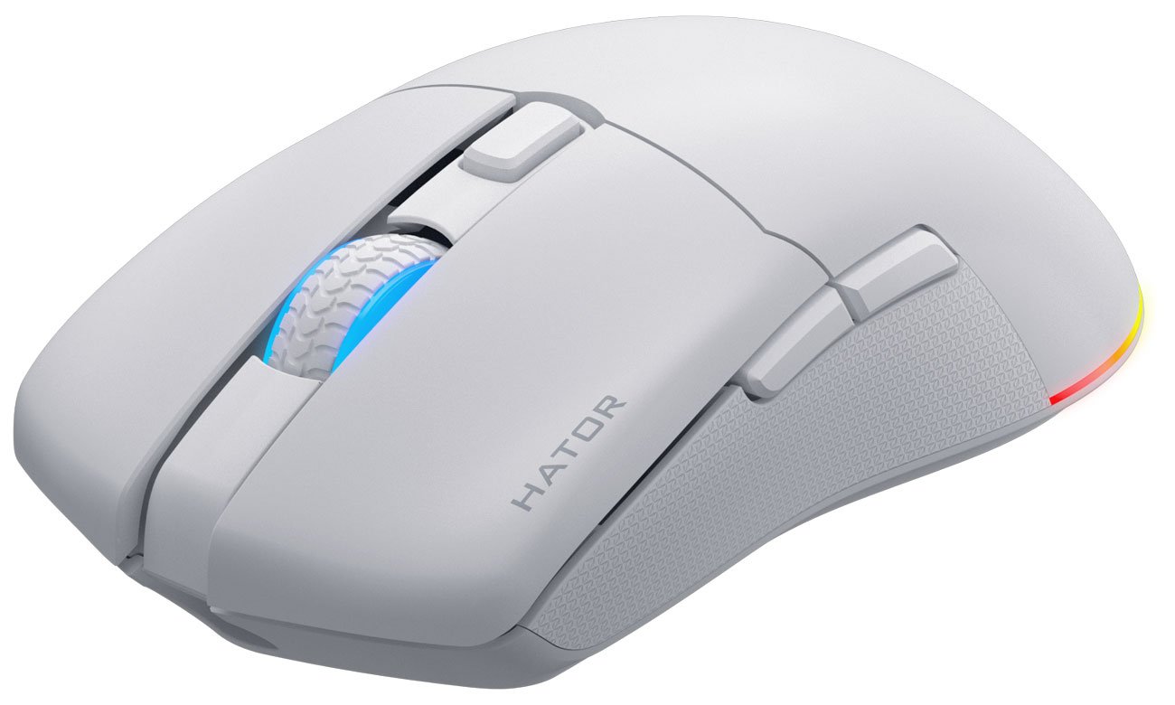 Mysz bezprzewodowa HATOR Pulsar 3 Wireless Biała - Widok od przodu pod kątem