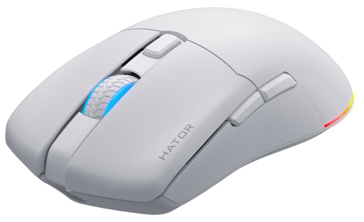 Mysz bezprzewodowa HATOR Pulsar 3 Wireless Biała - Widok od przodu pod kątem
