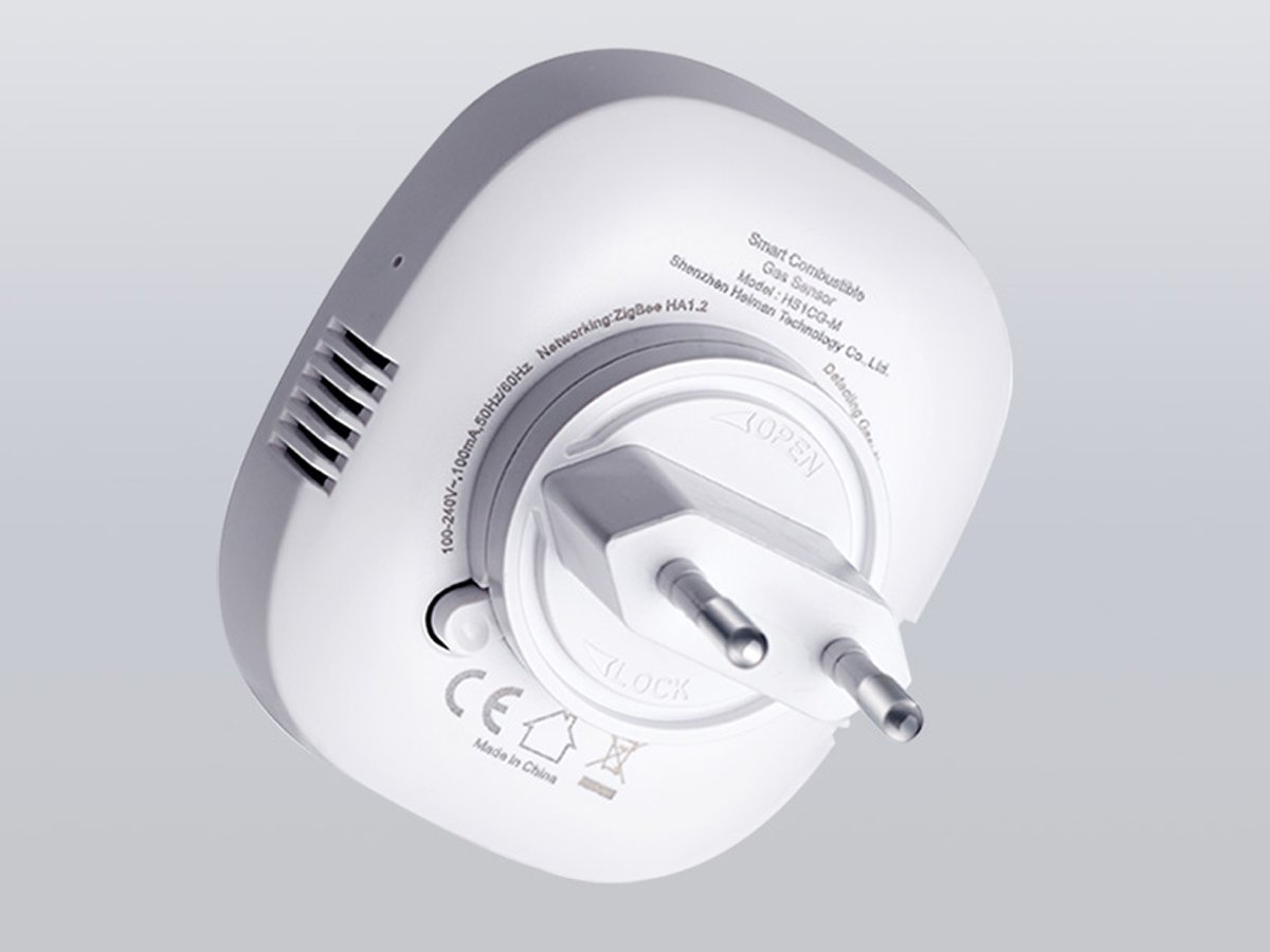 Inteligentny czujnik wycieku gazu ziemnego Heiman ZigBee HS1CG-E - Widok ogólny, grafika z tłem