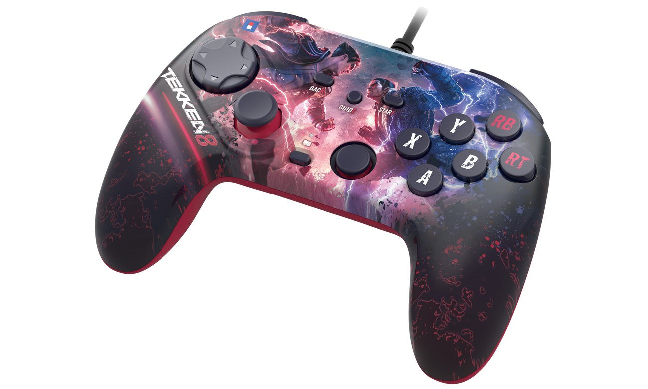 Kontroler przewodowy Hori OCTA TEKKEN 8 Edition do PC - Widok od przodu pod kątem