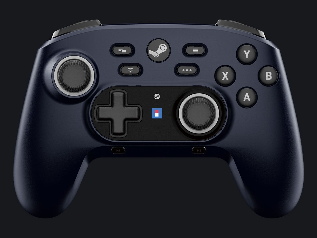 Kontroler bezprzewodowy HORI Wireless HORIPAD dla Steam - Widok od przodu, grafika z tłem
