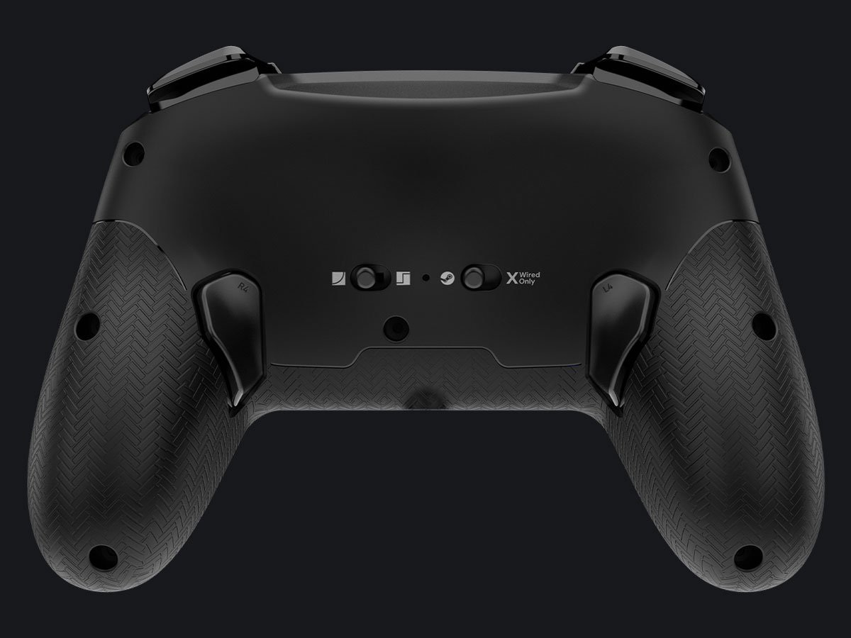 Kontroler bezprzewodowy HORI Wireless HORIPAD dla Steam - Widok od tyłu, grafika z tłem