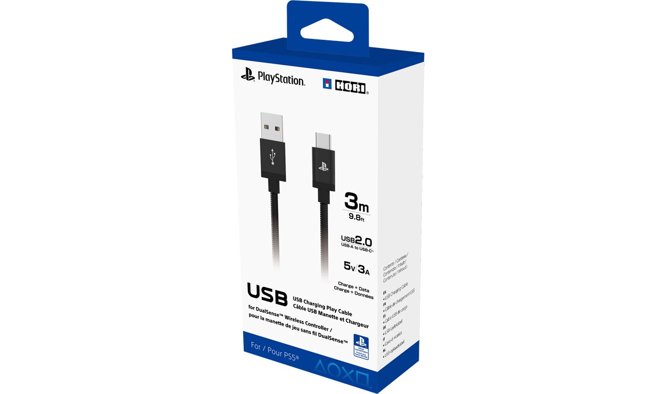 Hori USB-A - USB-C Kabel 3m für PS5 - Verpackung