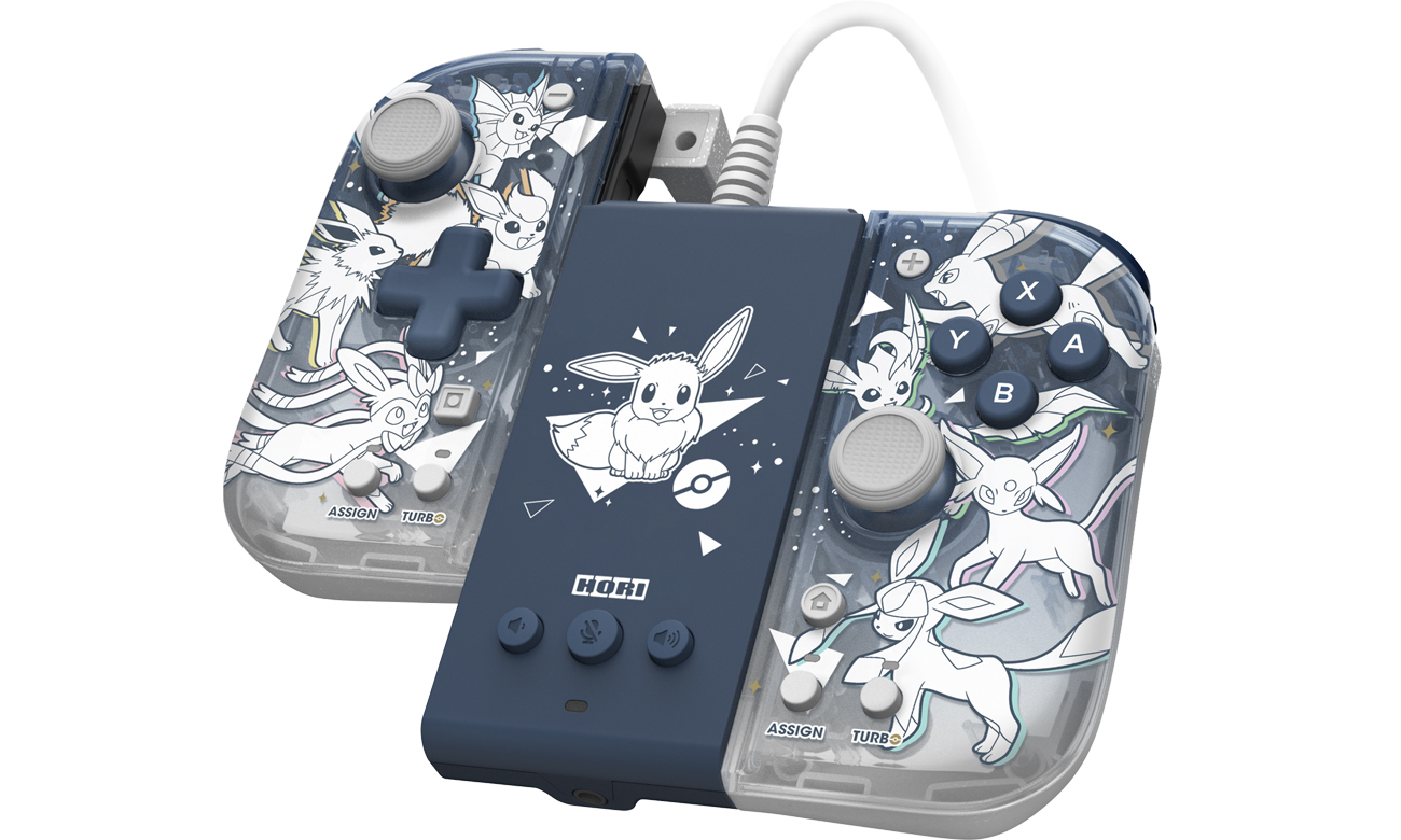 Zestaw akcesoriów Hori Split Pad Compact (Eevee Evolutions) do Nintendo Switch - Widok od przodu pod kątem