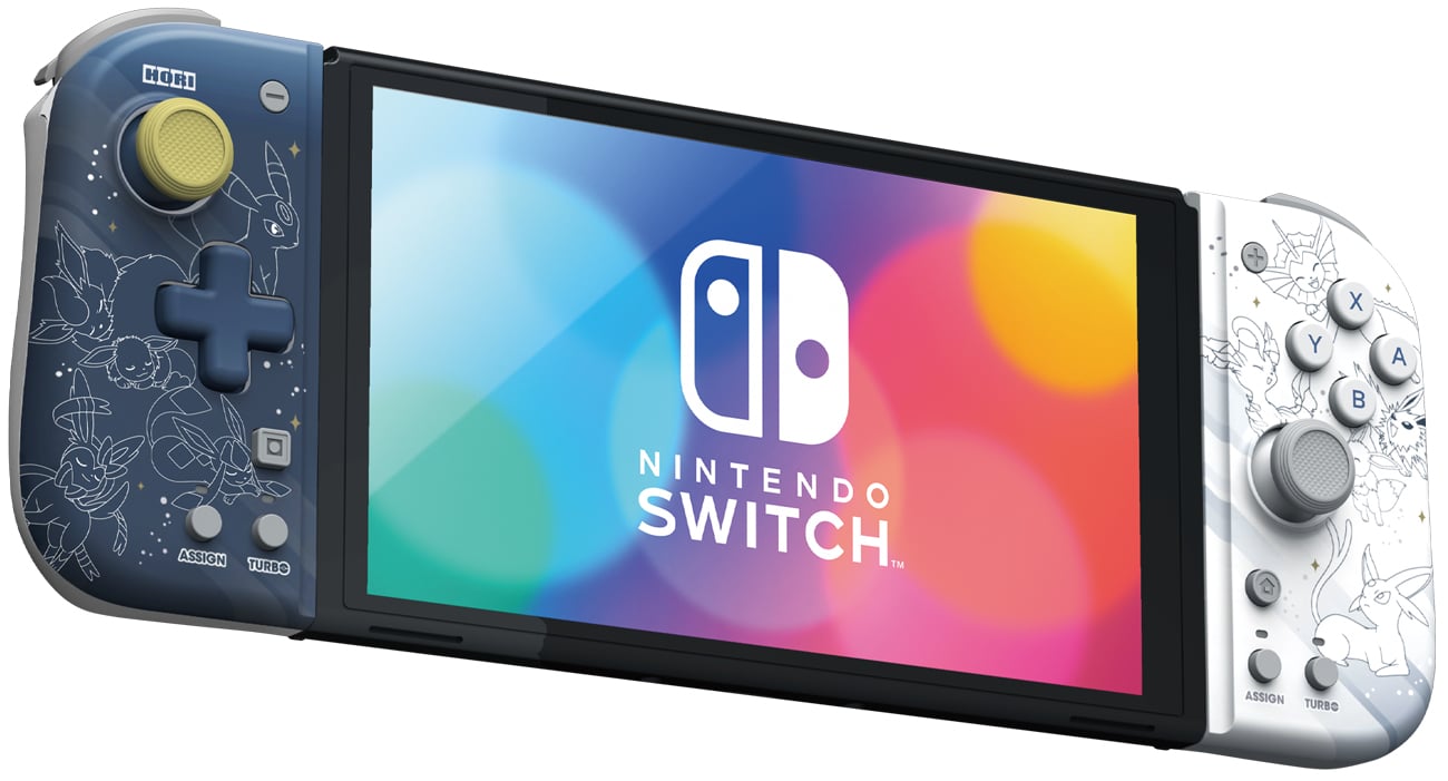 Kontroler HORI Split Pad Compact Switch Eevee Evolutions dla Nintendo Switch - Widok od przodu pod kątem