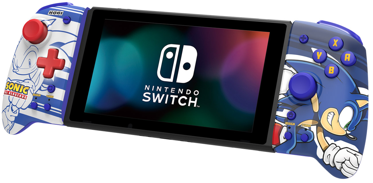 Kontroler HORI Split Pad Pro (Sonic) dla Nintendo Switch - Widok od przodu pod kątem