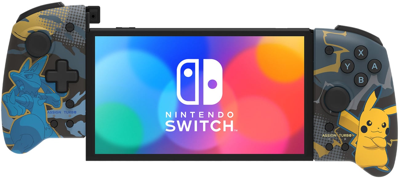 Kontroler HORI Split Pad Pro (Lucario & Pikachu) dla Nintendo Switch - Widok od przodu pod kątem