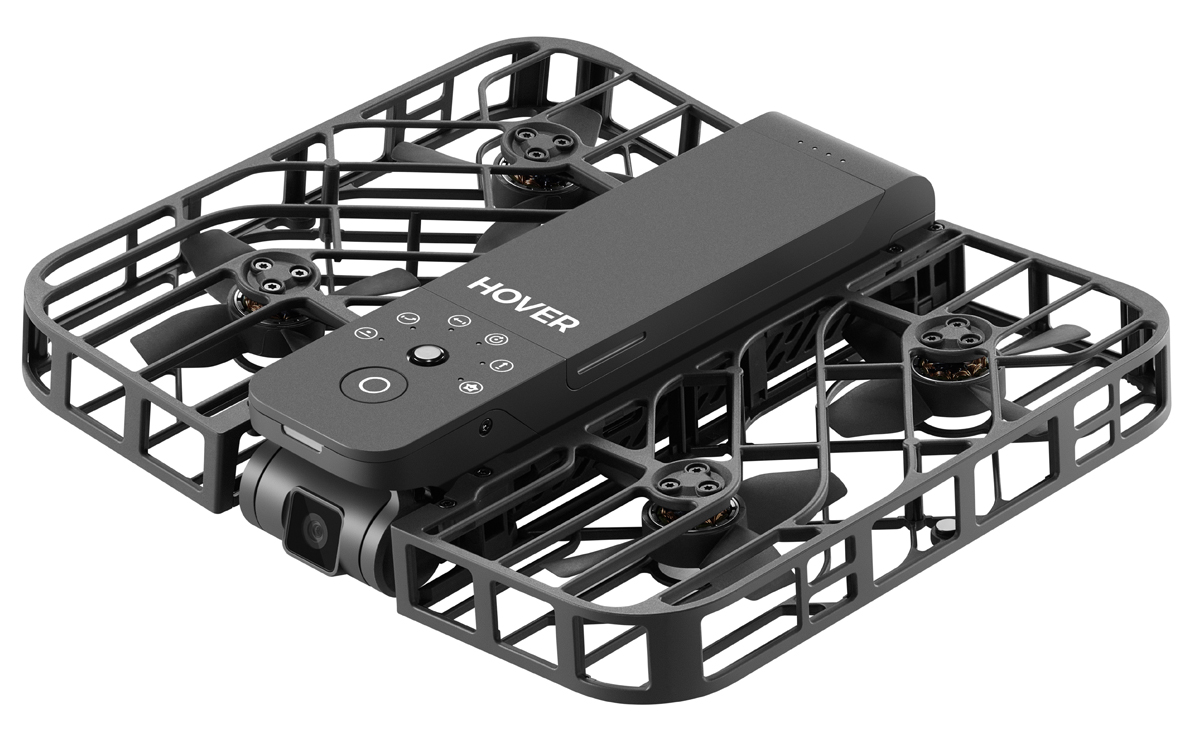 Dron HOVERAir X1 Czarny - Widok od przodu pod kątem