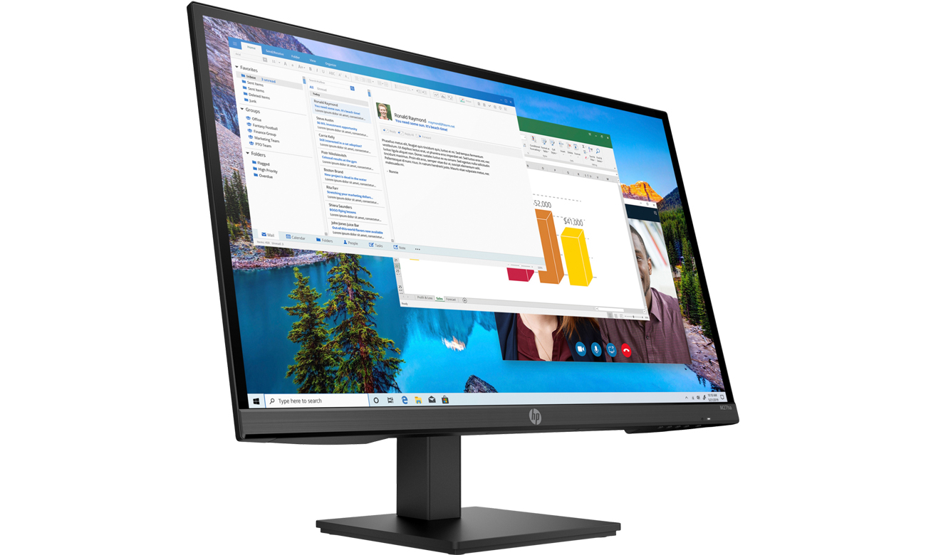HP M27ha widok z przodu pod kątem