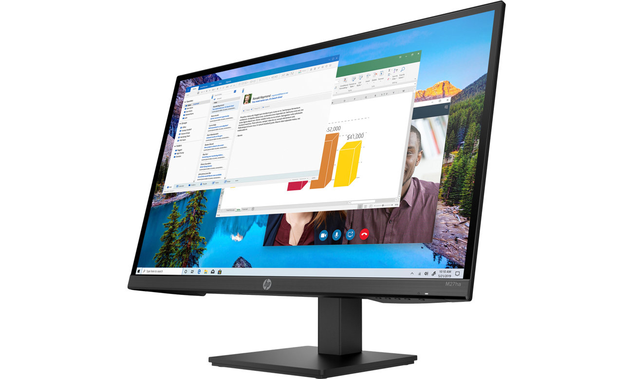 HP M27ha widok z przodu pod kątem