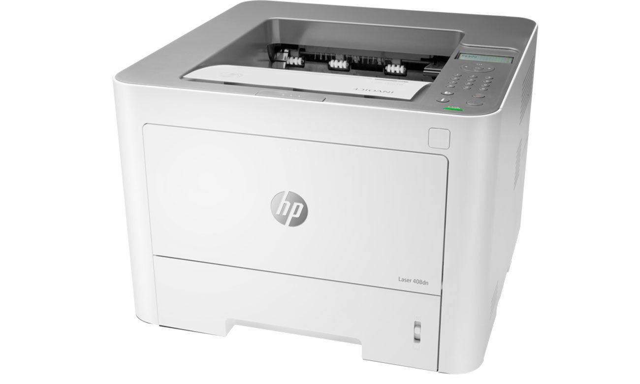 HP LaserJet 408dn widok z przodu pod kątem