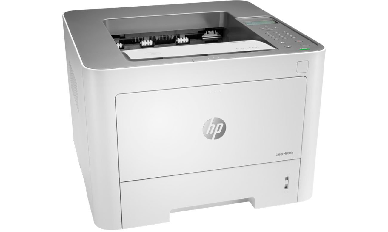 HP LaserJet 408dn widok z przodu pod kątem