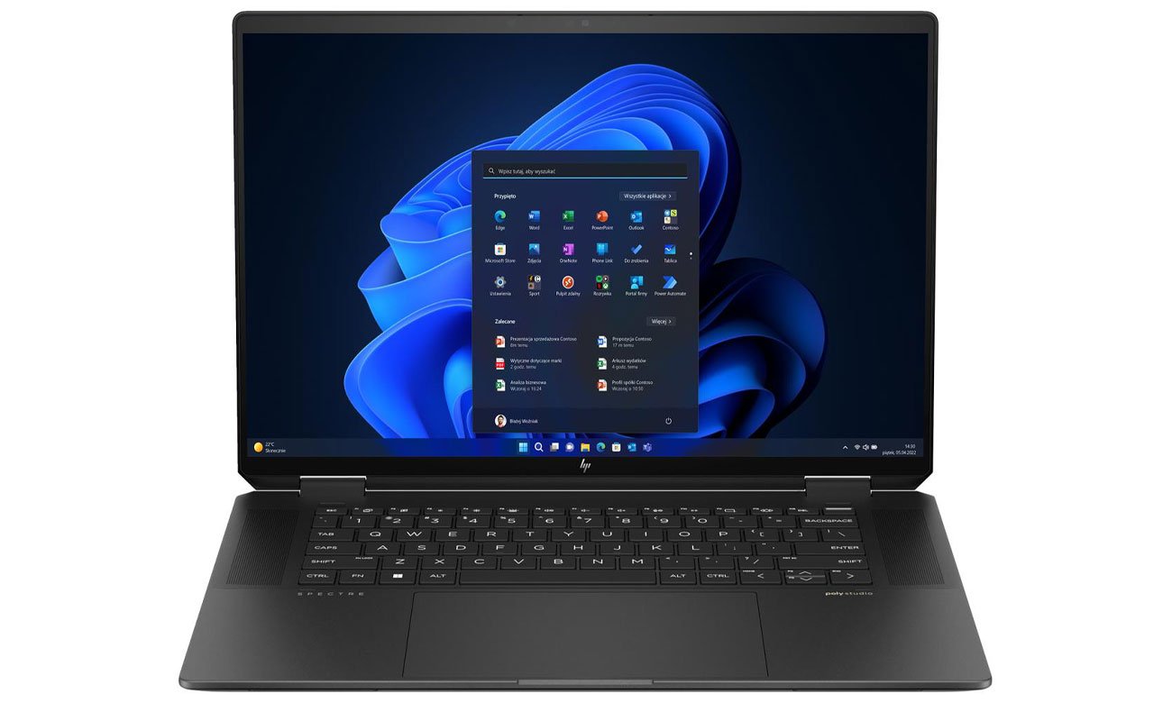 HP Spectre 16 x360 wygląd laptopa