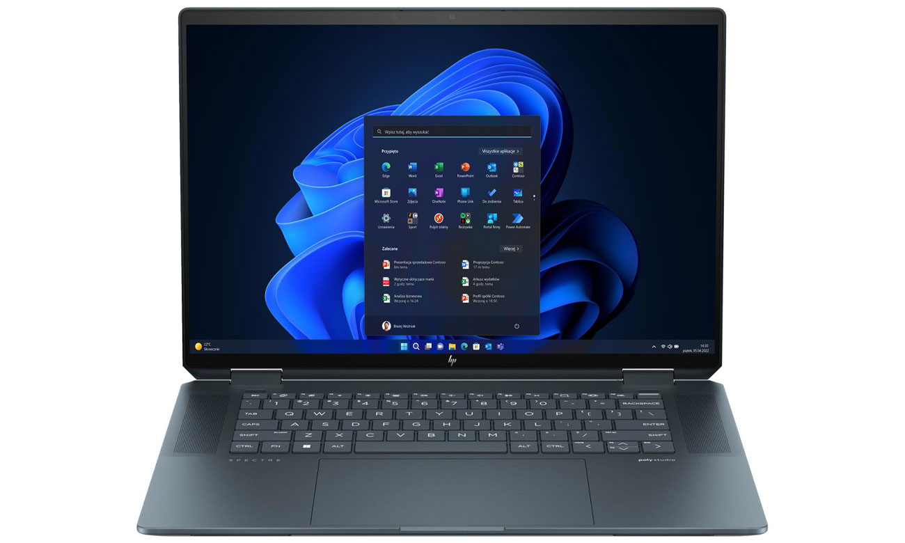 HP Spectre 16 x360 wygląd laptopa