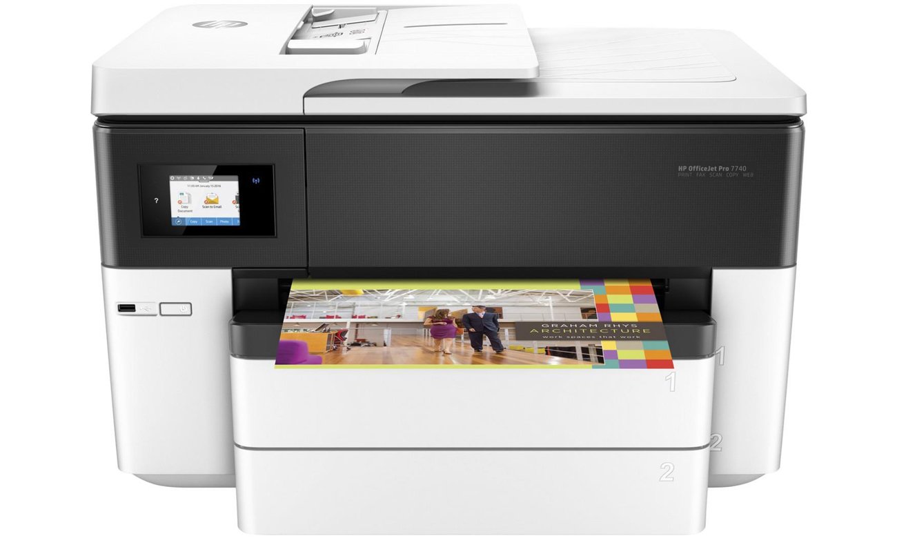HP OfficeJet Pro 7740 widok z przodu