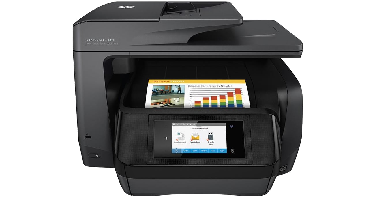 HP OfficeJet Pro 8725 widok z przodu