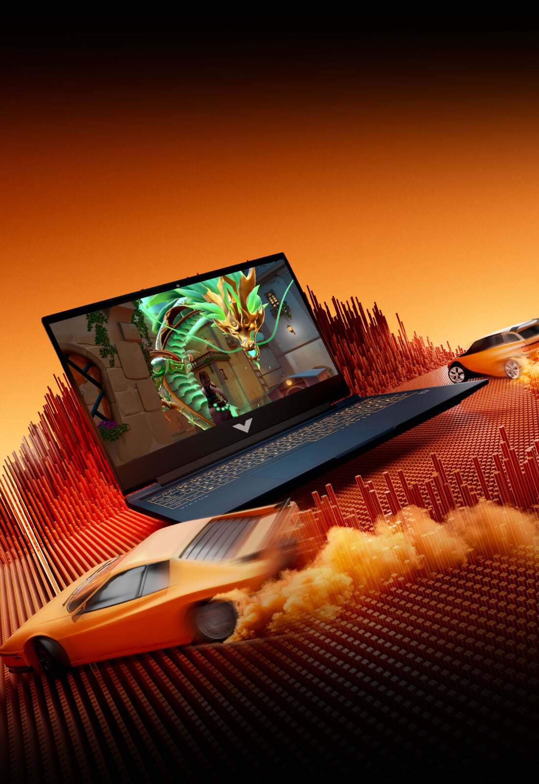 Laptop HP Victus z grą wyświetlaną na ekranie 144 Hz